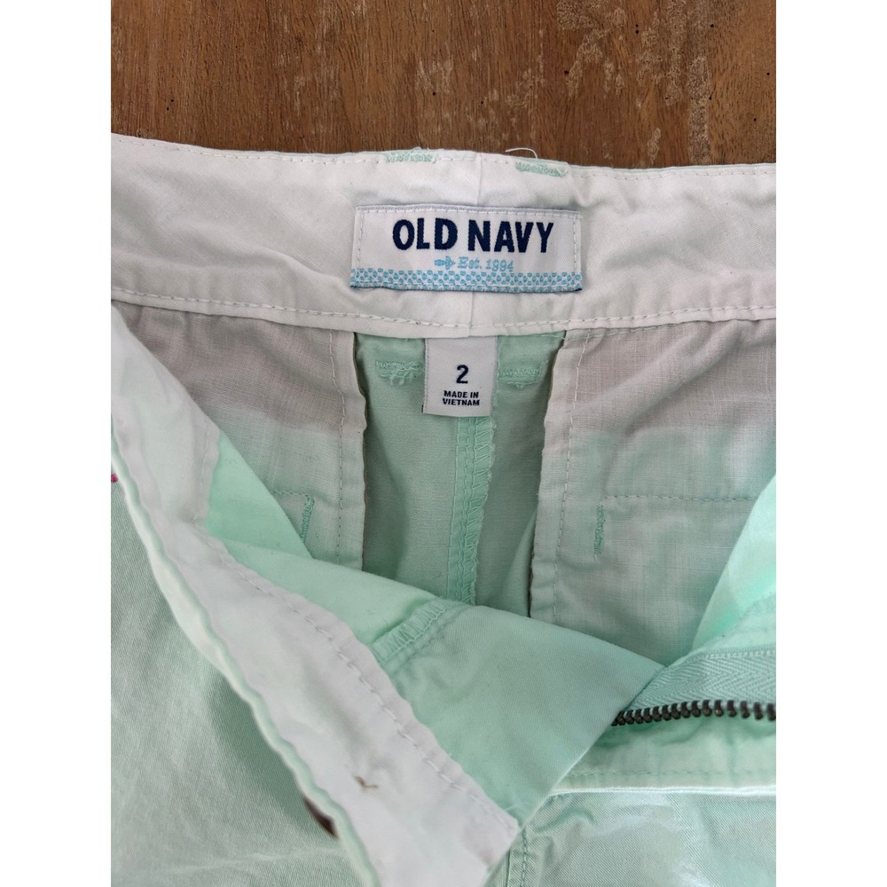 Old Navy Women's Mint Green Anchor Print Shorts Size 2 Casual Summer Beach - Picture 3 of 6